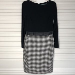 Lauren Houndstooth Midi Dress Sz 6
